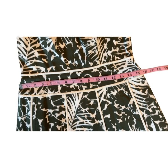 Lafayette 148 Olive Green Tropical Floral Dress‎ Size 2 - Picture 7 of 10